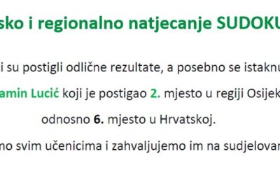 Školsko i regionalno natjecanje SUDOKU 2024.