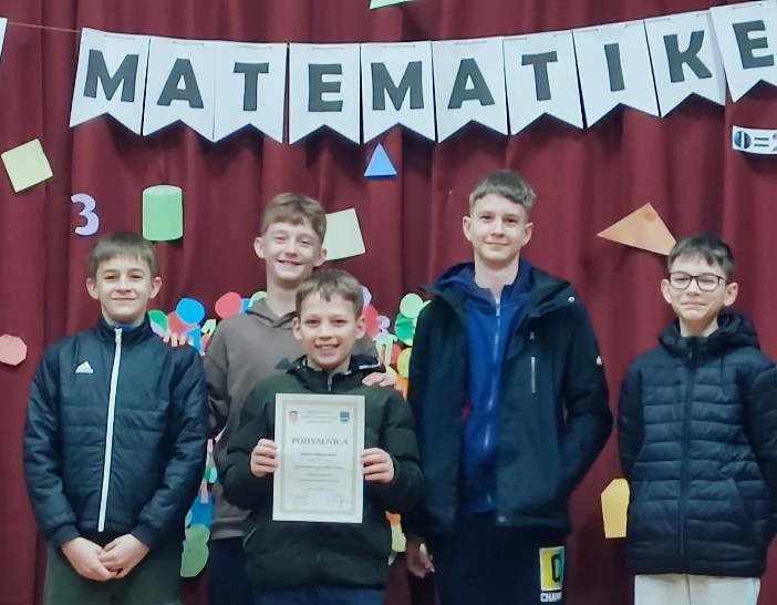 1. mjesto na županijskom natjecanju iz matematike