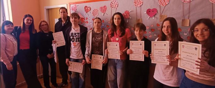 1. mjesto na županijskom natjecanju iz engleskog jezika